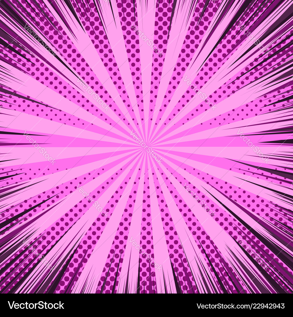 Comic page pink dynamic background Royalty Free Vector Image