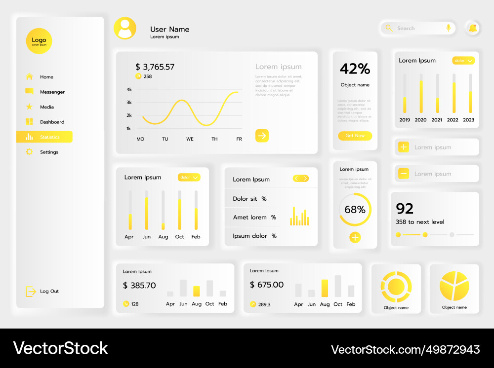 Dashboard design ux wireframe analytics app Dashboard design ux wireframe analytics app vector image