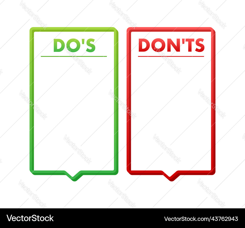 Do s and don ts button flat simple thumb up vector image