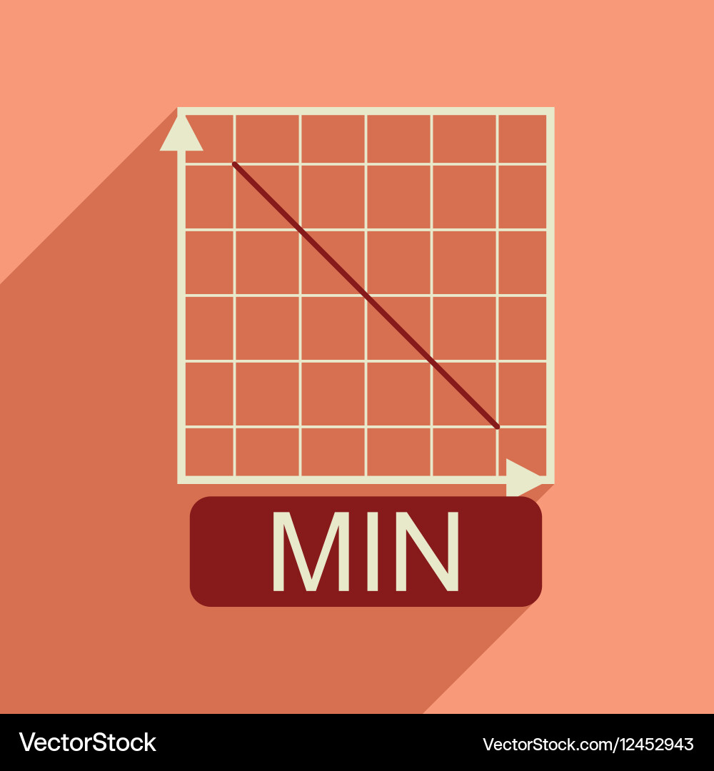 Flat web icon with long shadow falling graph vector image