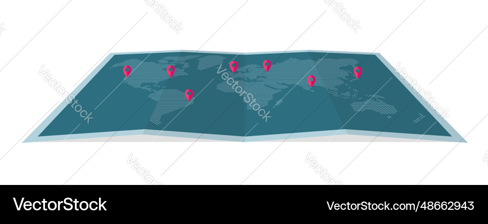 Four-fold world map drawn with circular dots Vector Image