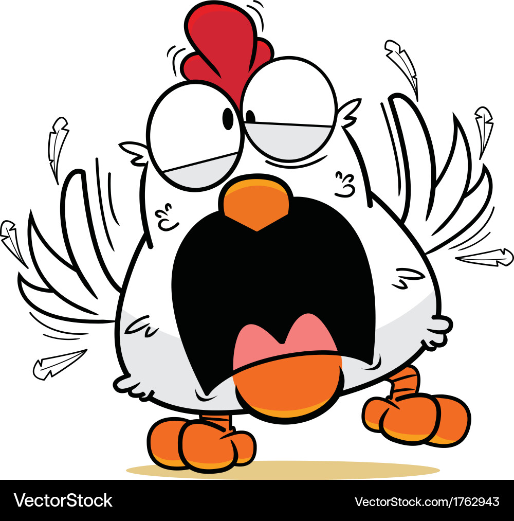 Frantic White Chicken vector image