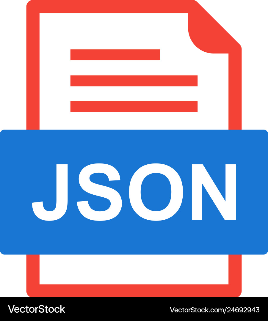JSON File Icon vector image