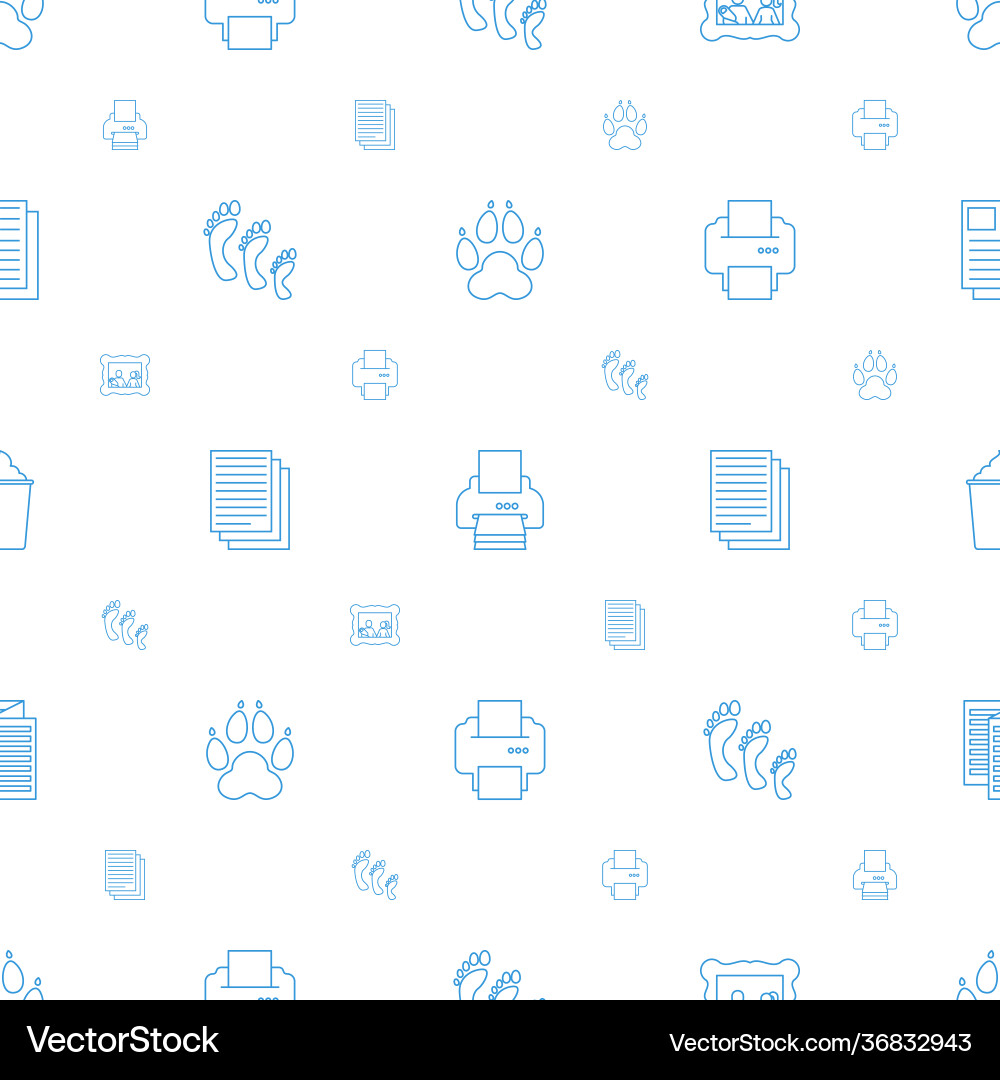 Print icons pattern seamless white background Vector Image