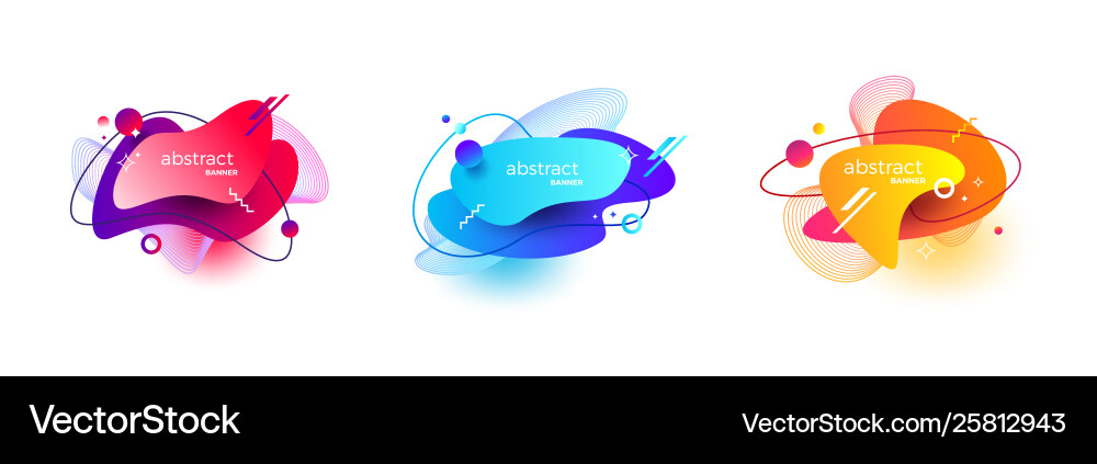 Set abstract modern banner with gradient color vector image