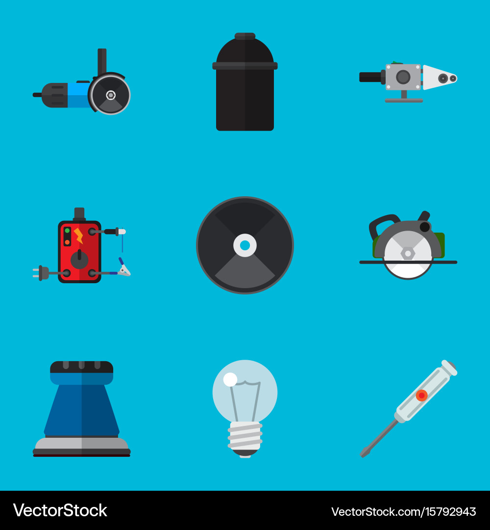 Set of 9 editable instruments icons includes vector image