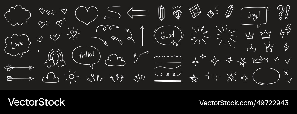 Sketch line arrow element star heart shape Sketch line arrow element star heart shape vector image