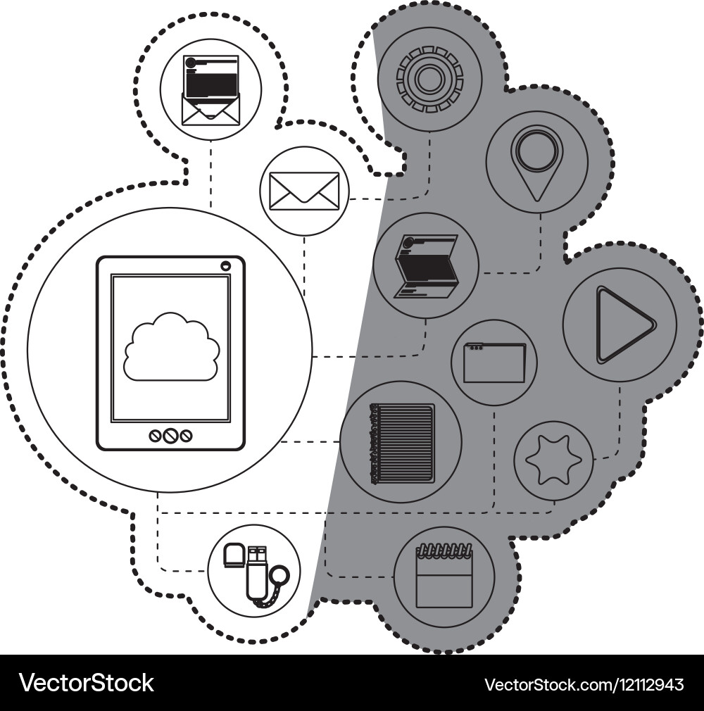 Tablet and cloud computing design Vector Image