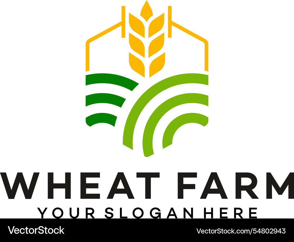 Wheat farm logo design template Wheat farm logo design template vector image