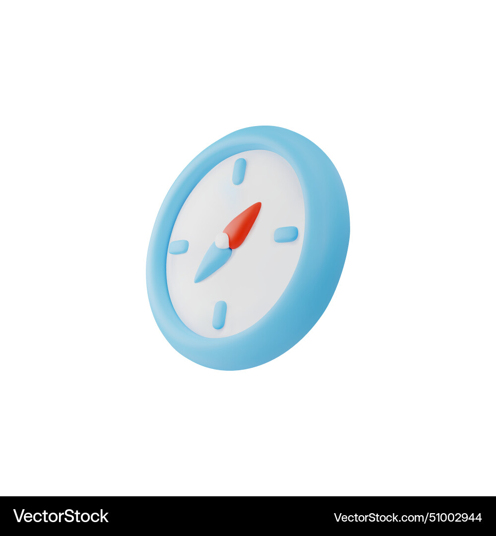 3d compass icon camping and travel Royalty Free Vector Image