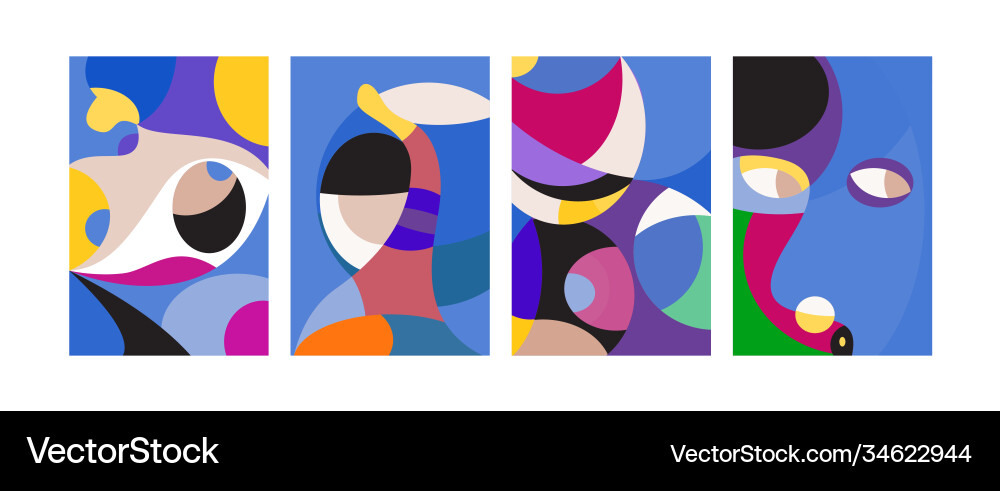 Abstract colorful geometric and curvy pattern Abstract colorful geometric and curvy pattern vector image