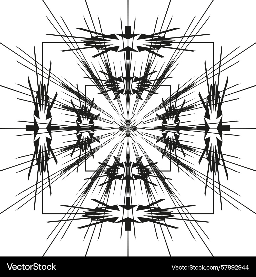 Abstract line pattern geometric square frame Abstract line pattern geometric square frame Vector Image
