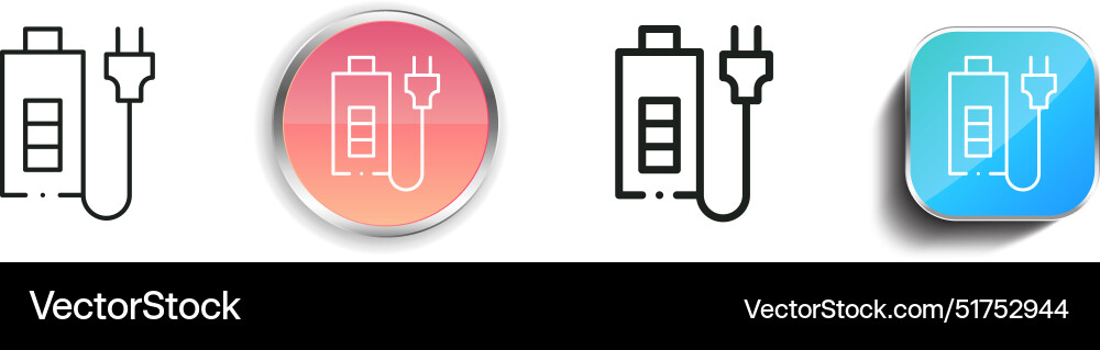 Battery status icon thin linear regular vector image