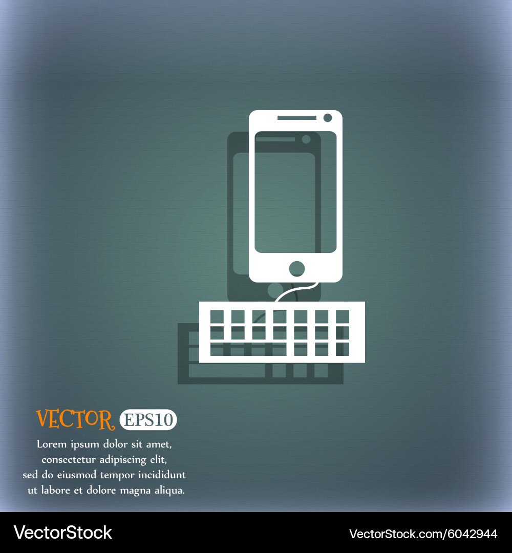Computer keyboard and smatphone icon vector image