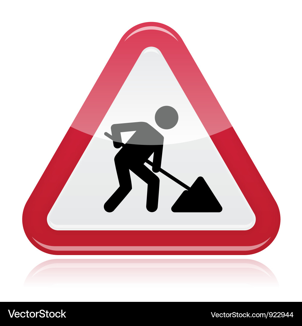 Construction Warning Sign Vector Image