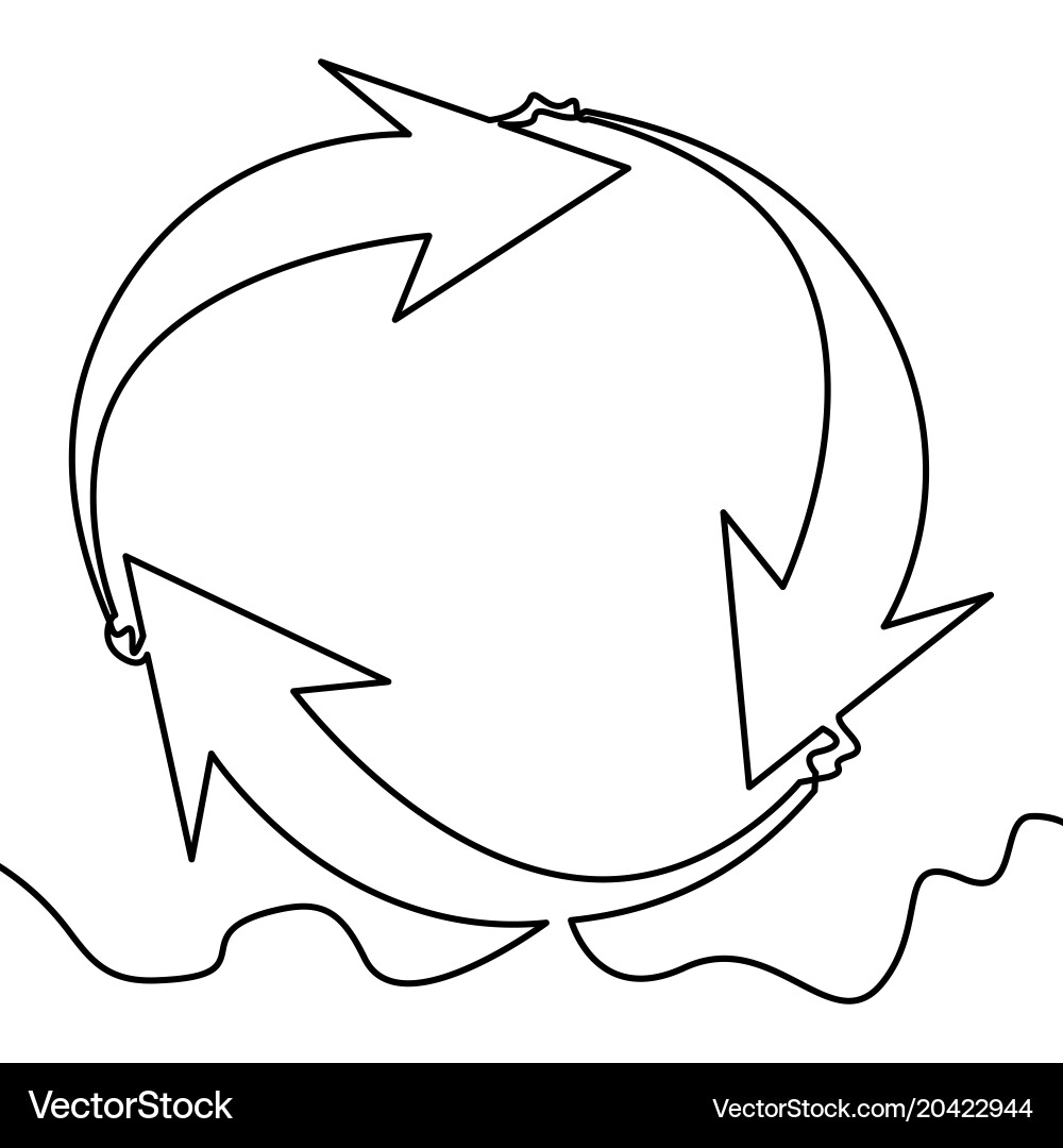 Continuous Line Cycle Arrows vector image