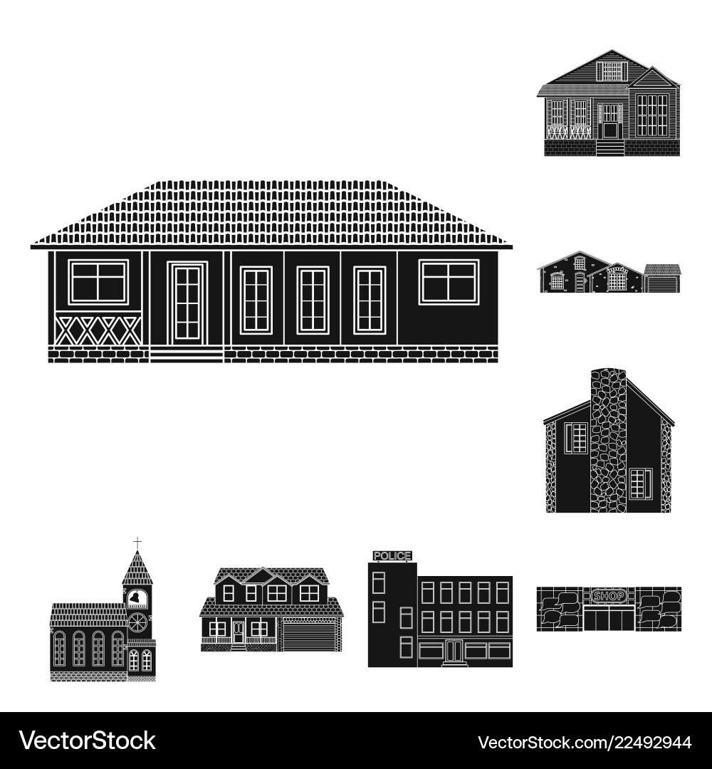 Design of building and front logo set Design of building and front logo set vector image