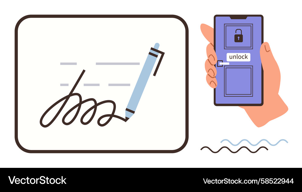 Digital Signature & Authentication Vector Image