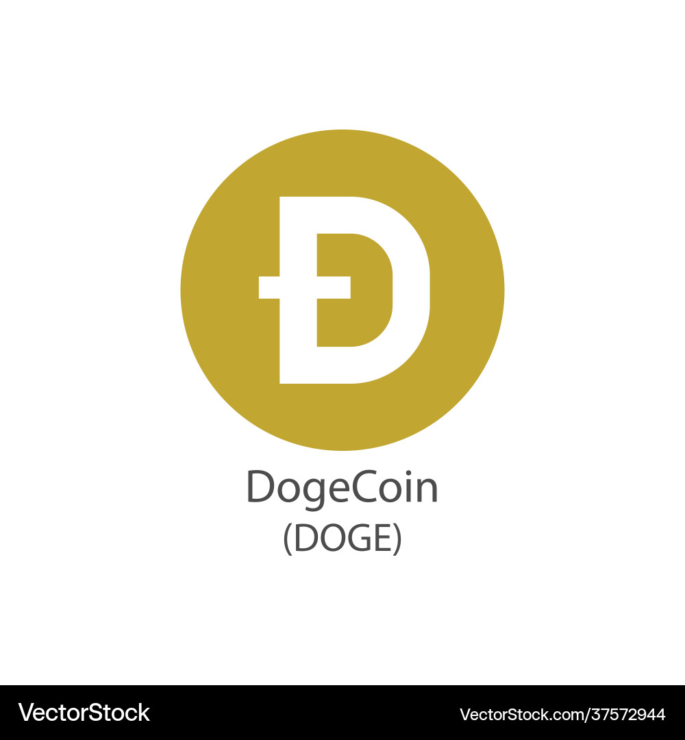 Dogecoin icon cryptocurrency symbol Dogecoin icon cryptocurrency symbol vector image