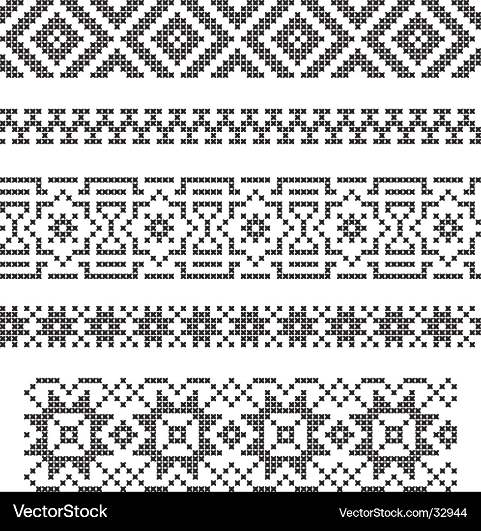 Intricate Snowflake Embroidery Vector Image