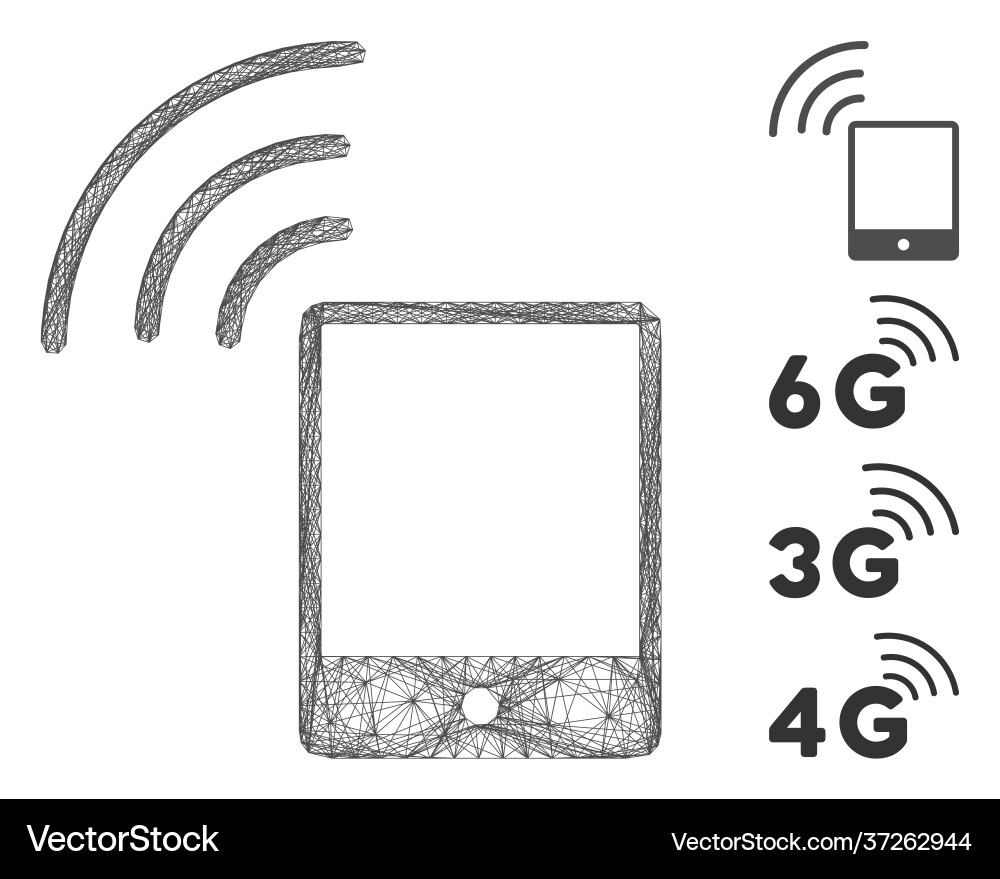 Linear smartphone wi-fi signal mesh Linear smartphone wi-fi signal mesh vector image