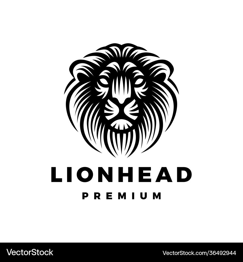 Lion Head Woodcut Logo – Royalty-Free Vector | VectorStock, image size:1000x1080