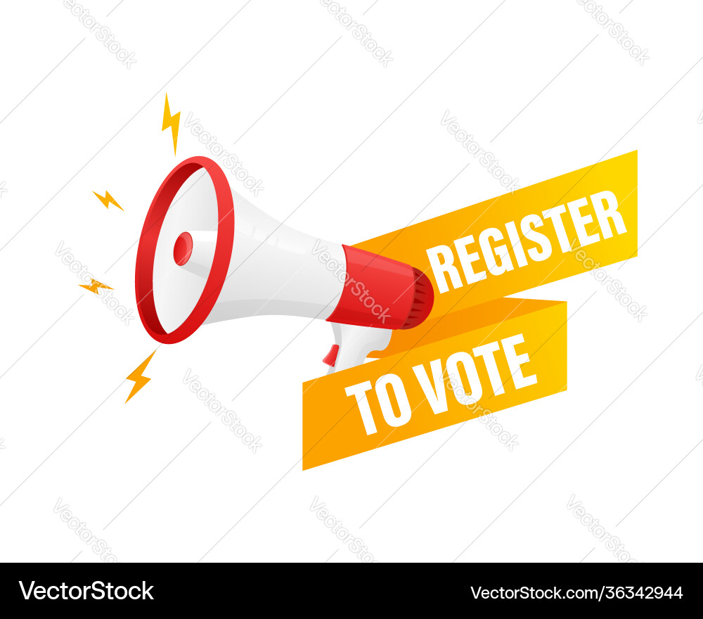 Megaphone business concept with text register Megaphone business concept with text register vector image
