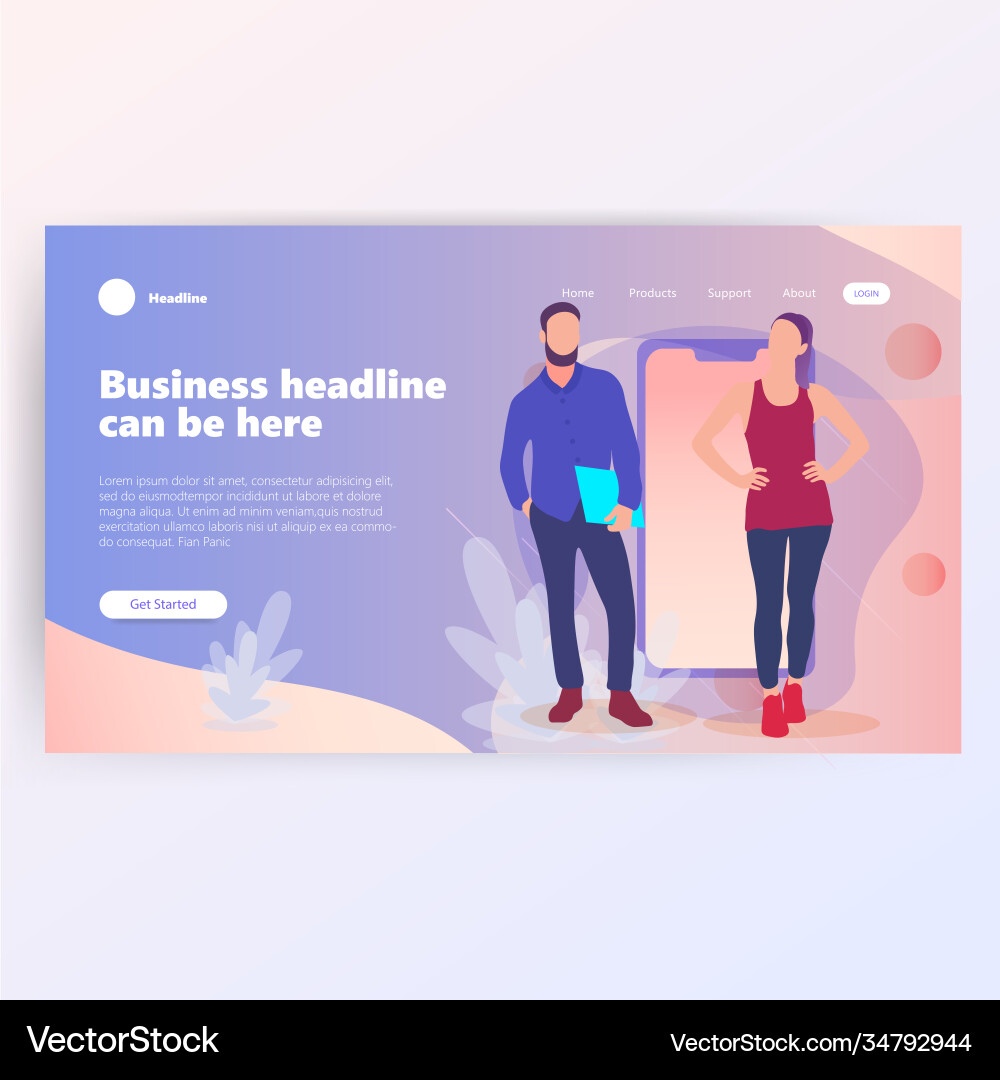 People work in a team and interact with graphs vector image
