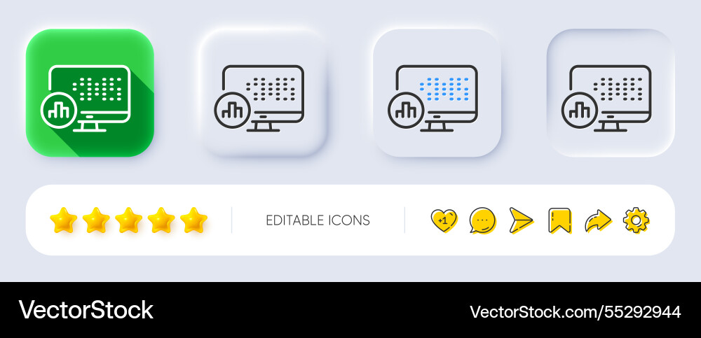 Report statistics line icon column graph sign Report statistics line icon column graph sign vector image