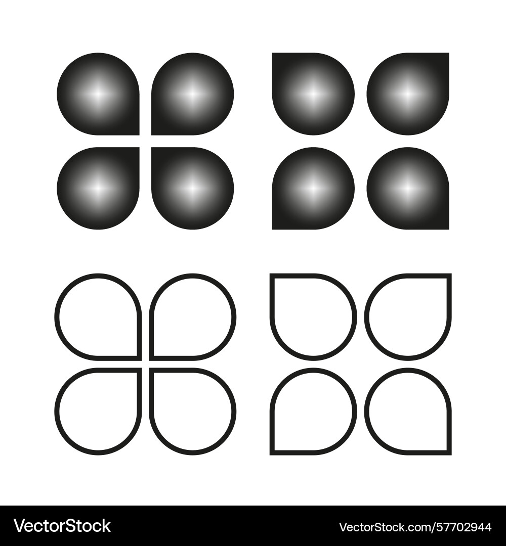 Rounded square icons glossy matte contrast Rounded square icons glossy matte contrast vector image