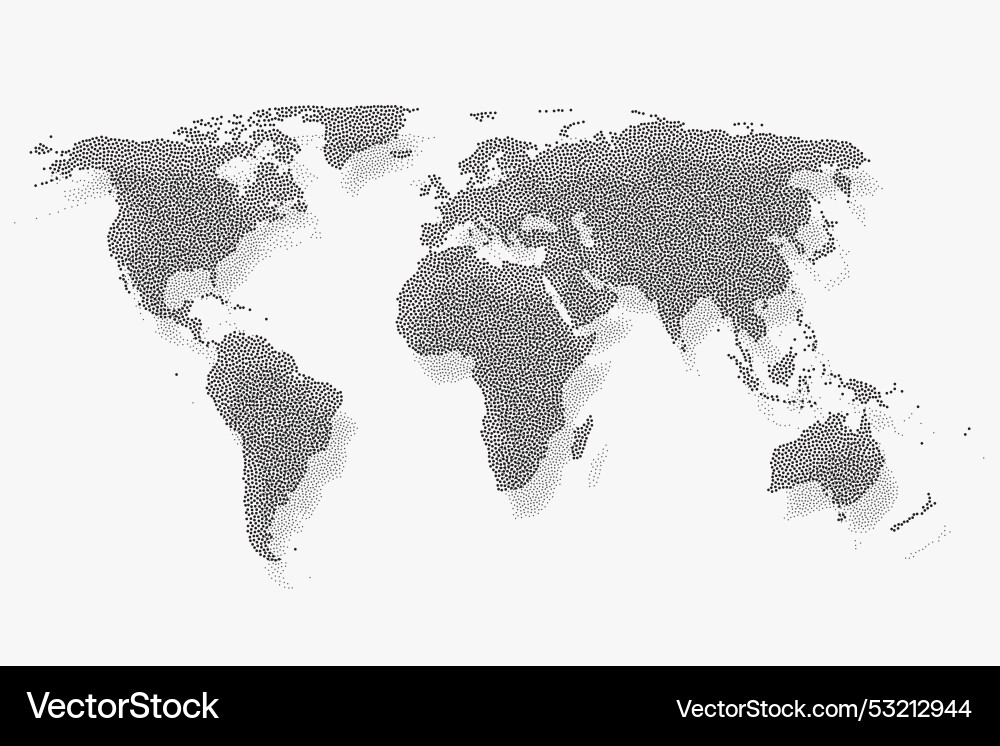 Set of flat earth world maps with hexagonal dots Set of flat earth world maps with hexagonal dots vector image