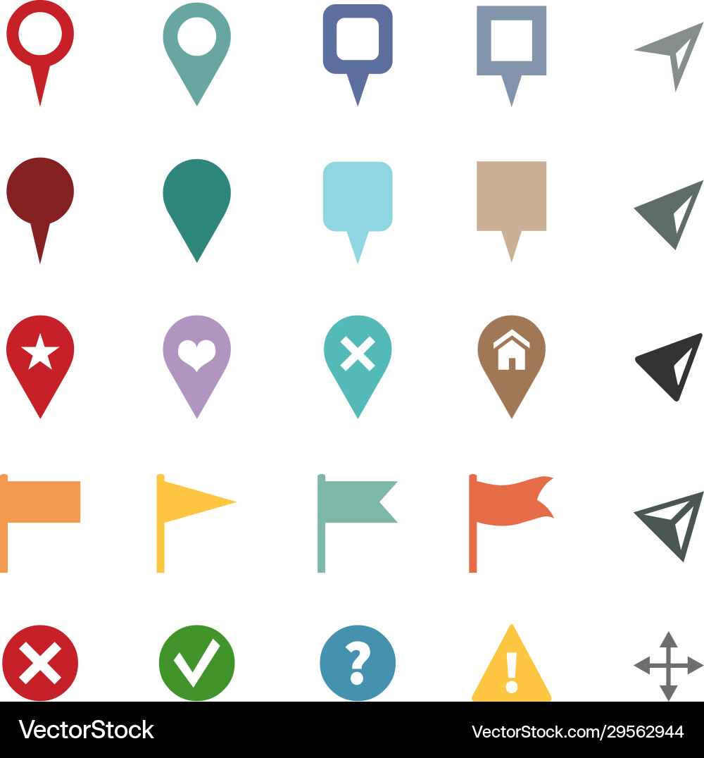 Setzen Sie gps Icons Kartenmarker und Zeiger Setzen Sie gps Icons Kartenmarker und Zeiger vektorbild