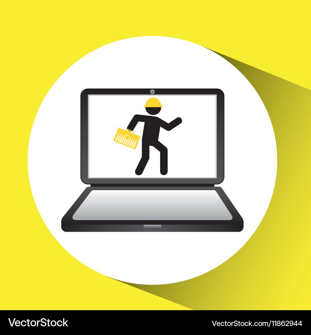 Under construction web page worker tool box Vector Image