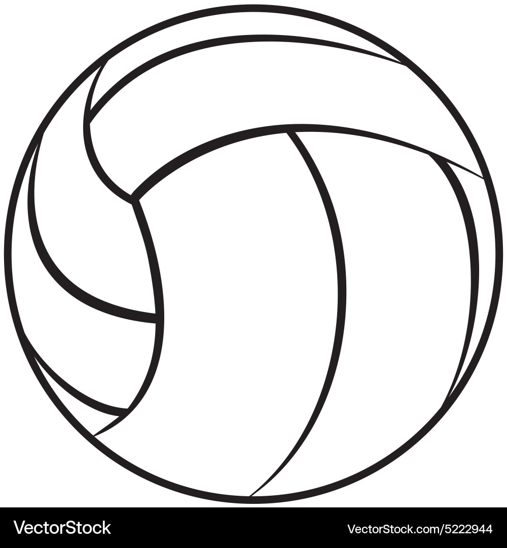 Volleyball Outline Vector Image