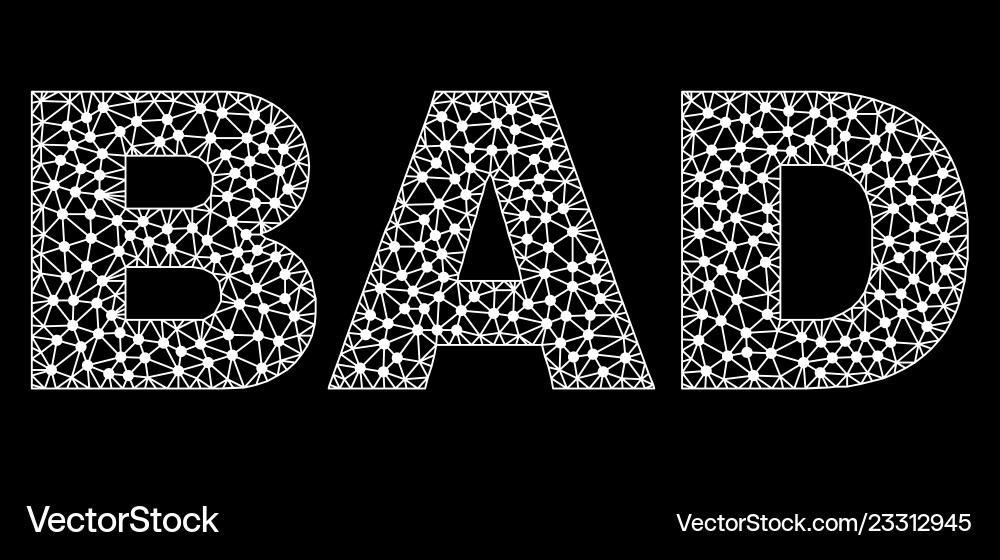 Bad text in polygonal mesh style Bad text in polygonal mesh style vector image