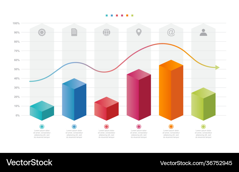 Bar chart graph diagram statistical business Vector Image