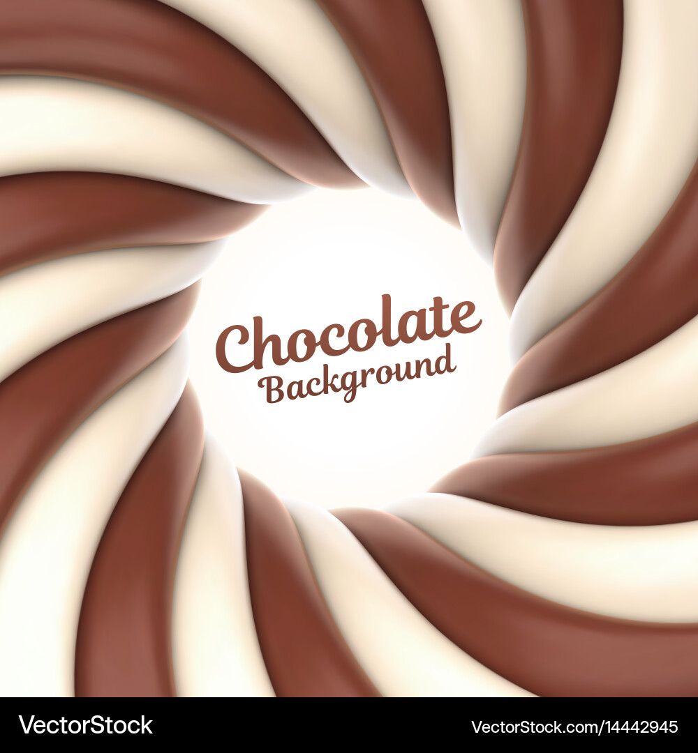 Chocolate swirl background with place for your Vector Image