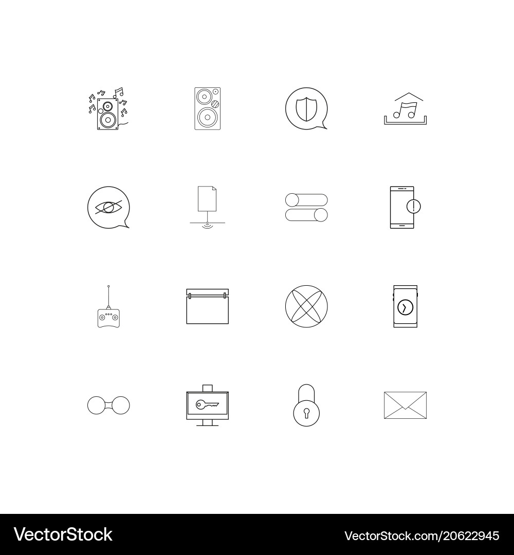 Devices simple linear icons set outlined vector image