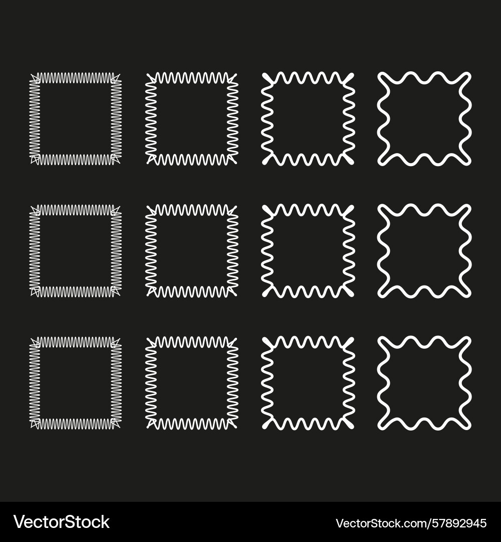 Frames collection textured border shapes rough Vector Image