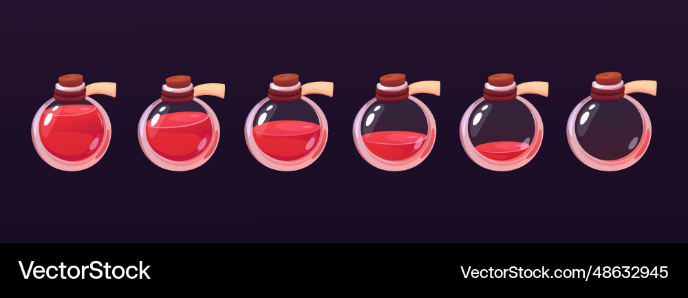 Game elixir bottle potion vial antidote resource Game elixir bottle potion vial antidote resource vector image