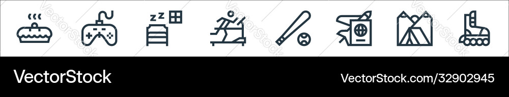 Hobbies line icons linear set quality Vector Image