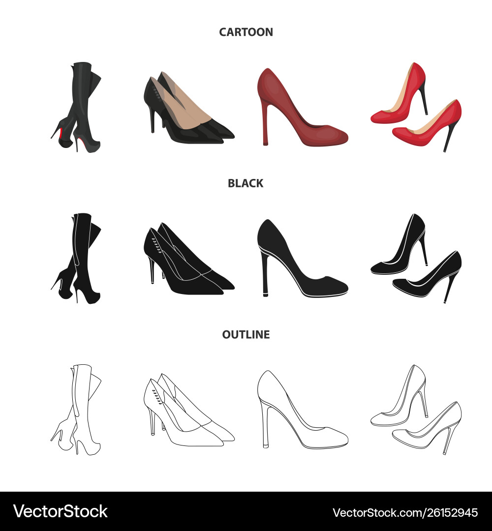 Isolated object heel and high icon collection Vector Image
