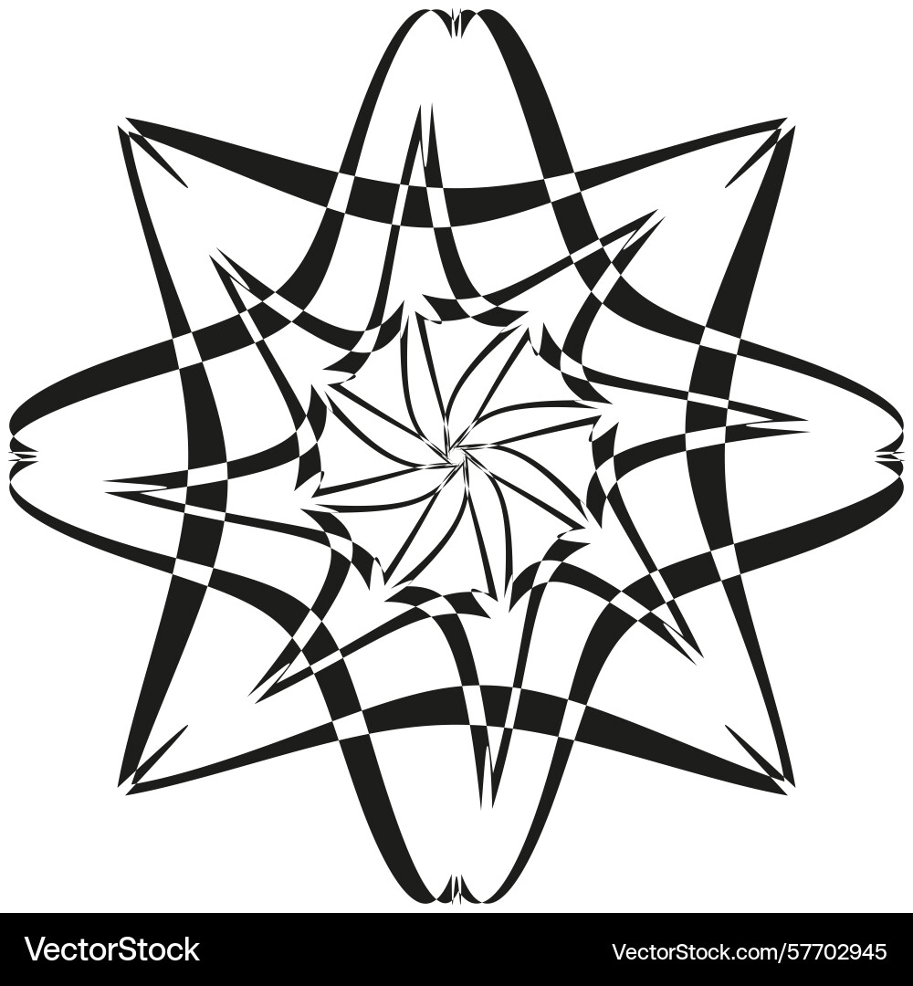 Mandala star icon complex radial pattern Mandala star icon complex radial pattern vector image