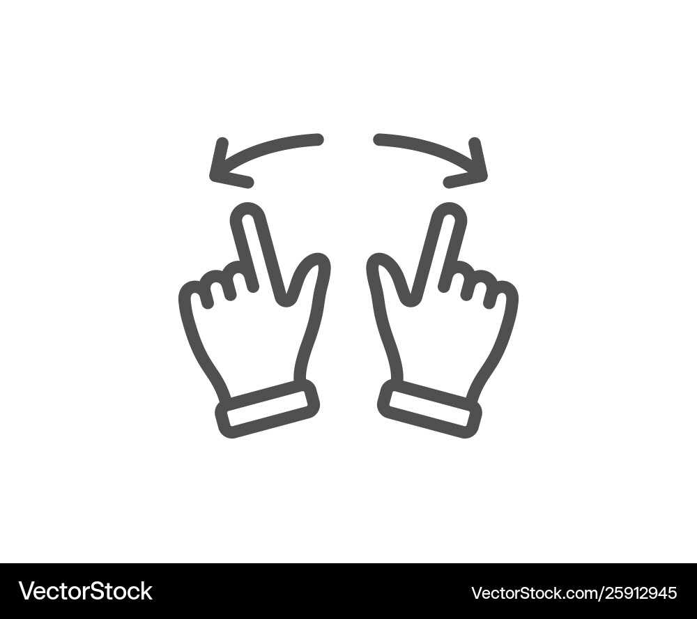 Move gesture line icon slide arrow sign swipe vector image
