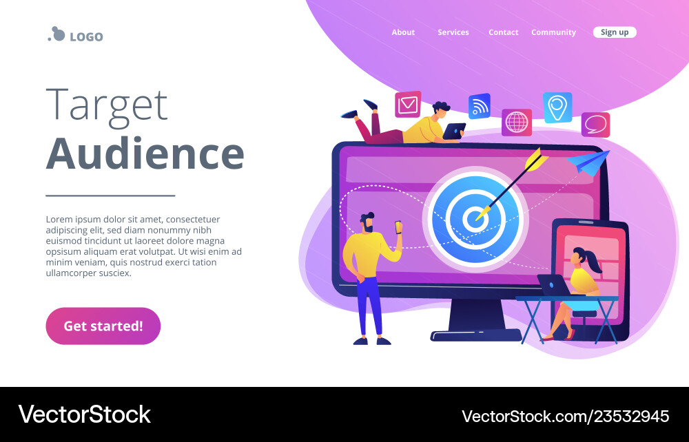 Multi device targeting concept landing page Vector Image