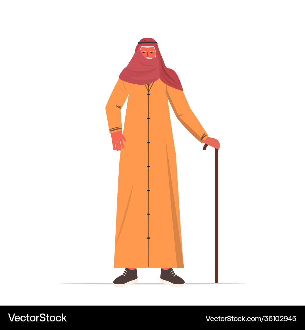 Old arab man in traditional clothes senior male Old arab man in traditional clothes senior male vector image