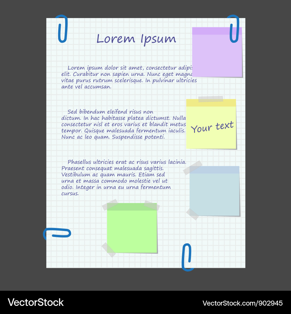 Paper web design with stickers Vector Image