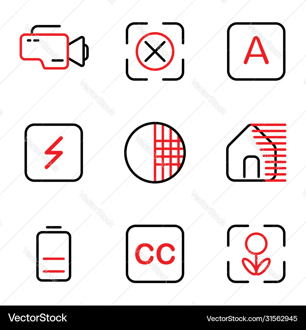 Photo editor icon set include camera device video Photo editor icon set include camera device video vector image