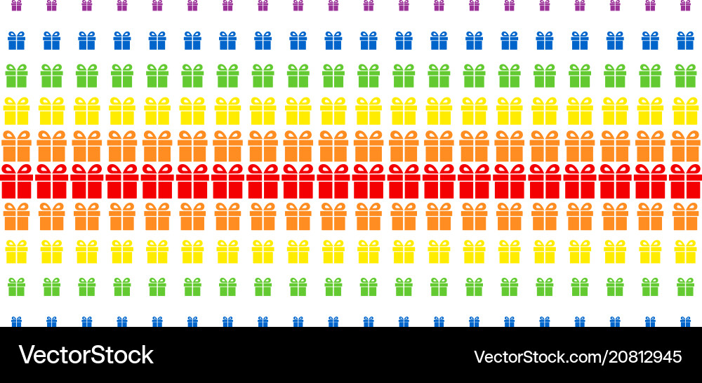 Present shape halftone spectrum effect vector image