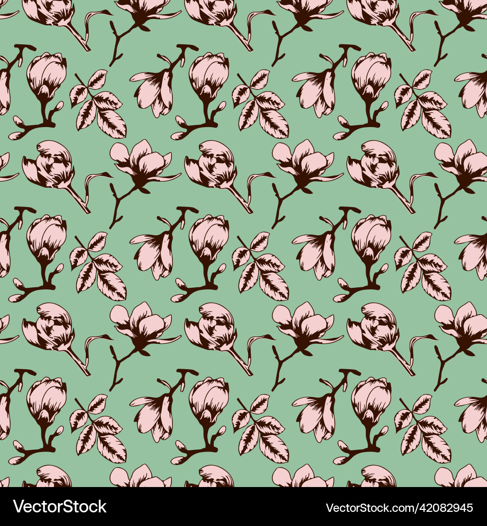 Seamless pattern with spring tree buds Seamless pattern with spring tree buds vector image